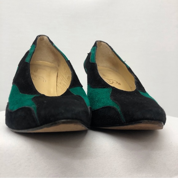 Norma B Green Black Swirl Suede Heels - Picture 7 of 16